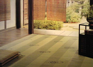 【純国産品】【五八間 江戸間 関東間 10帖 10畳 】花ござ 上敷き 畳カーペット ござ『平安』岡山県産