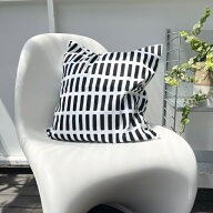 artek（アルテック）キャンバス クッションカバー 　 SIENA50×50cm ホワイト×ブラック