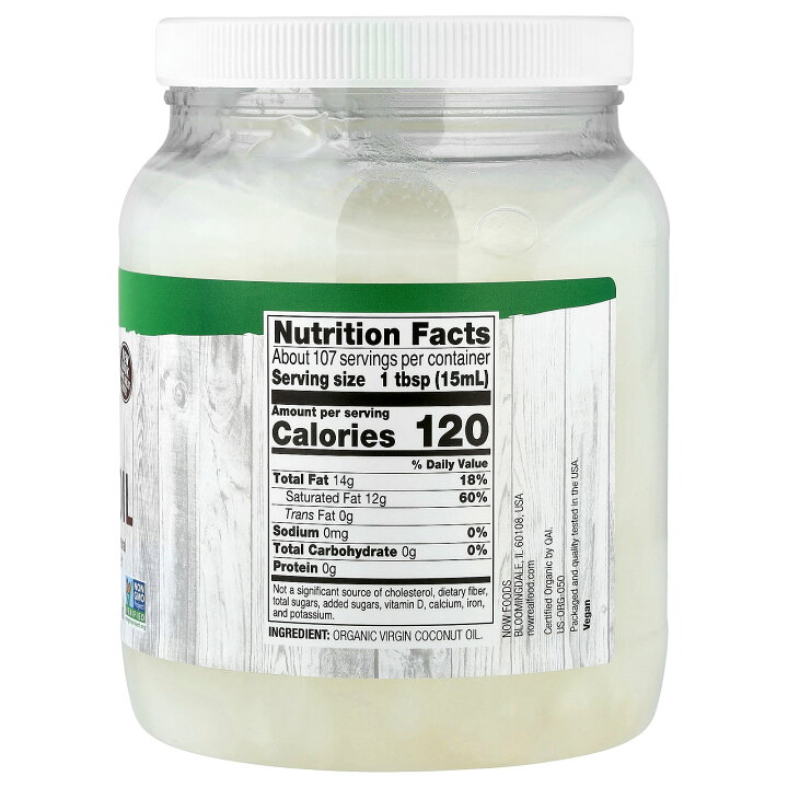 オーガニックバージンココナッツオイル、1.6L（54液量オンス） 【POINT20倍★12/15 0:00〜1/5 23:59】NOW Foods バージン ココナッツオイル オーガニック 【 iHerb アイハーブ 公式 】 ナウフーズ リアルフード 有機 100% ピュア 未加工 ココナッツ ココナツ オイル コールドプレス 1.6L