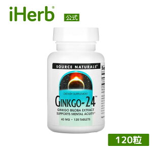 Source Naturals �C�`���E-24 �y iHerb �A�C�n�[�u ���� �z �\�[�X�i�`�������Y Ginkgo-24 ���-24 �C�`���E �C�`���E�t �M���R �T�v�� �T�v�������g �^�u���b�g 40mg 120��