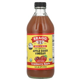 【POINT20倍★8/1 0:00〜23:59限定】Bragg オーガニック アップルサイダー ビネガー 【 iHerb アイハーブ 公式 】 ブラグ 有機 無濾過 非加熱 マザー リンゴ酢 クランベリー アップル 473ml