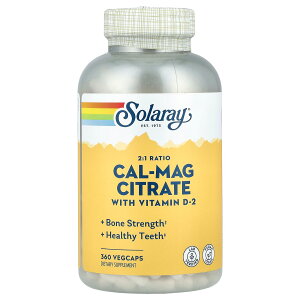 【POINT20倍★10/18 0:00〜10/20 23:59】Solaray カルマグ クエン酸塩 ビタミンD2 配合 【 iHerb アイハーブ 公式 】 ソラレー カルシウム マグネシウム 2:1 比率 ミネラル ビタミンD クエン酸 ハーブ サプ