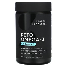 【7,000円以上購入で20%OFFクーポン★9/4 20:00~9/11 01:59】Sports Research ケト オメガ3 【 iHerb アイハーブ 公式 】 スポーツリサーチ フィッシュオイル サーモンオイル クリルオイル オメガ3脂肪酸 DHA EPA アスタキサンチン MCTオイル サプリ ソフトジェル 120粒