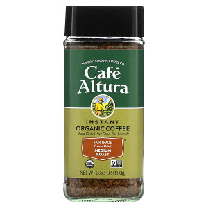 Cafe Altura インスタントコーヒー オーガニック 【 iHerb アイハーブ 公式 】 カフェアルツラ 有機 コーヒー アラビカ豆 アラビカコーヒー フリーズドライ ミディアムロースト 100g