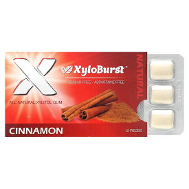XyloBurst キシリトール ガム 【 iHerb アイハーブ 公式 】 キシロバースト キシリトールガム Xylitol チューインガム チューイングガム シュガーフリー 天然甘味料 使用 シナモン 12個