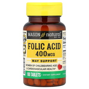 �y15%OFF�N�[�|����5/23 20:00~5/27 01:59�zMason Natural �t�_ �y iHerb �A�C�n�[�u ���� �z ���C�\���i�`�������Y �r�^�~��B�Q �T�v�������g �T�v�� �^�u���b�g 400mcg 100��