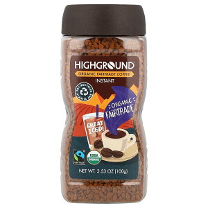 Highground Coffee インスタントコーヒー オーガニック 【 iHerb アイハーブ 公式 】 ハイグラウンドコーヒー 有機 コーヒー インスタント 珈琲 100% アラビカ豆 ミディアムロースト 100g