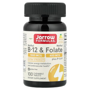 Jarrow Formulas ���`��B-12 & ���`���t�_ �y iHerb �A�C�n�[�u ���� �z �W�����E�t�H�[�~�����Y B12 �t�_ �r�^�~��B12 �r�^�~�� B B6 P-5-P �T�v�� �`���A�u�� �^�u���b�g �������� 1,000mcg/400mcg 100��