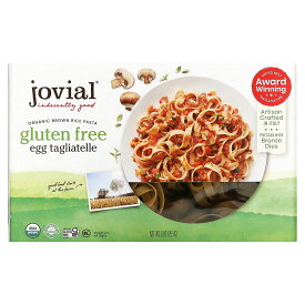 Jovial 有機 玄米パスタ 【 iHerb アイハーブ 公式 】 ジョビアル オーガニック グルテンフリー 卵 タリアテッレ 255g