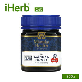 Manuka Health マヌカハニー 【 iHerb アイハーブ 公式 】 マヌカヘルス マヌカ 非加熱 純粋 はちみつ 蜂蜜 甘味料 天然 生はちみつ モノフローラル ニュージーランド産 メチルグリオキサール UMF6+ MGO115+ 250g