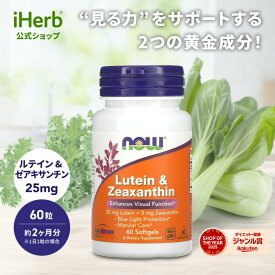 【SS限定20%OFFクーポン★6/4 20:00~6/11 01:59】NOW Foods ルテイン & ゼアキサンチン 【 iHerb アイハーブ 公式 】 ナウフーズ サプリメント サプリ 健康食品 栄養補助食品 ソフトジェル 60粒