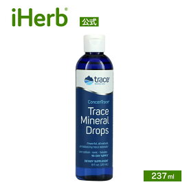 Trace Minerals トレースミネラルドロップ 【 iHerb アイハーブ 公式 】 トレースミネラルリサーチ コンセントレース トレースミネラル 100％ 天然 微量ミネラル サプリメント サプリ リキッド 液体 237ml