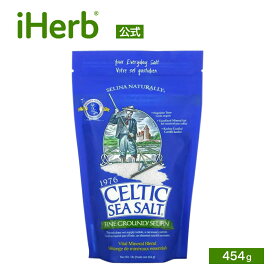 【POINT10倍★6/4 20:00~6/11 01:59】Celtic Sea Salt ファイングラウンド 海塩 【 iHerb アイハーブ 公式 】 ケルティック シーソルト 微粒挽き 細粒 天然 ピュア 塩 ケルト海塩 テーブルソルト バイタルミネラルブレンド ミネラル 調味料 454g