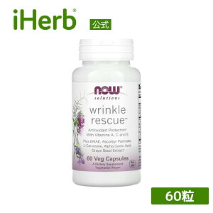 NOW Foods NXL[ y iHerb ACn[u  z iEt[Y \[VY Wrinkle Rescue r^~ A C E uhEqGLX DMAE ΒGLX Tvg Tv A xWJvZ 60
