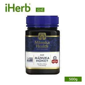 【5/20限定★POINT最大20倍】Manuka Health マヌカハニー 【 iHerb アイハーブ 公式 】 マヌカヘルス マヌカ 非加熱 純粋 はちみつ 蜂蜜 甘味料 天然 生はちみつ モノフローラル ニュージーランド産 メチルグリオキサール UMF10+ MGO263+ 500g