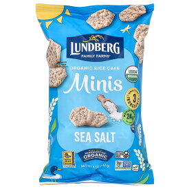 Lundberg オーガニック ライスケーキ ミニ 【 iHerb アイハーブ 公式 】 ランドバーグ グルテンフリー 全粒穀物 玄米 ライスチップス 一口サイズ シーソルト 海塩 142g