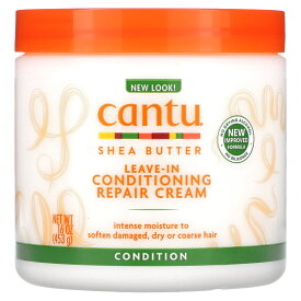 Cantu シアバター 洗い流さない トリートメント 【 iHerb アイハーブ 公式 】 キャントゥー リペアクリーム ダメージ毛 ヘア ヘアケア 天然オイル 髪用 453g