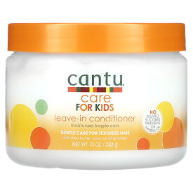 Cantu 子ども用 リーブイン コンディショナー 【 iHerb アイハーブ 公式 】 キャントゥー ケアフォー キッズ 洗い流さない トリートメント シアバター ココナッツオイル ハチミツ パラベンフリー 硫酸塩不使用 283g