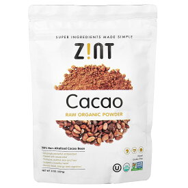 Zint カカオ パウダー オーガニック【 iHerb アイハーブ 公式 】 ズィント 未加工 グルテンフリー スーパーフード 有機 ポリフェノール ココア 無糖 粉末 227g
