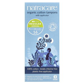 Natracare オーガニック コットン タンポン 【 iHerb アイハーブ 公式 】 ナトラケア 生理用品 衛生用品 綿100% レギュラー 16個