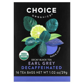 Choice Organic Teas デカフェ アールグレイ 【 iHerb アイハーブ 公式 】 チョイスオーガニックティー オーガニック 紅茶 ブラックティー ティーバッグ 16袋