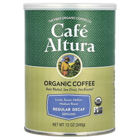 【POINT20倍★11/4 20:00〜11/11 1:59】Cafe Altura コーヒー レギュラー デカフェ オーガニック 【 iHerb アイハーブ 公式 】 カフェアルツラ 有機 ブレンド 珈琲 挽き豆 グラウンド 粉末 カフェインフリー ミディアムロースト 340g