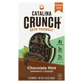 【マラソン期間限定MAX P20倍】Catalina Crunch ケト対応 サンドイッチ クッキー 【 iHerb アイハーブ 公式 】 カタリナ クランチ 低糖分 食物繊維 ケトジェニック ケトン食 チョコレートミント 16枚