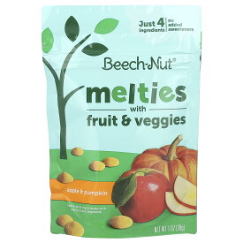 Beech-Nut ナチュラルズ フルーツ ベジー メルティーズ 【 iHerb アイハーブ 公式 】 ビーチナット 離乳食 生後8か月以上 ベビーフード おやつ アップル パンプキン 28g