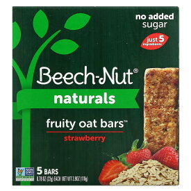Beech-Nut ナチュラルズ フルーティ オートバー 【 iHerb アイハーブ 公式 】 ビーチナット 離乳食 生後12か月以上 ベビーフード おやつ ストロベリー 5本