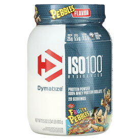 【POINT20倍★1/24 20:00〜1/29 1:59】Dymatize ISO 100 加水分解 100% ホエイプロテイン アイソレート 【 iHerb アイハーブ 公式 】 ダイマタイズ ホエイ プロテイン パウダー タンパク質 BCAA EAA アミノ酸 粉末 フルーティ ペブルズ 600g