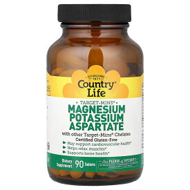 Country Life マグネシウム カリウム アスパラギン酸 【 iHerb アイハーブ 公式 】 カントリーライフ ターゲットミンズ Target-Mins ミネラル サプリメント サプリ タブレット 90粒