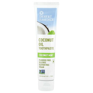 Desert Essence ココナッツオイル 歯磨き粉 【 iHerb アイハーブ 公式 】 デザートエッセンス ハミガキ粉 重曹 海塩 ティーツリーオイル ココナッツ ミント ココナッツミント 176g