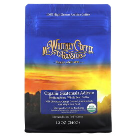 Mt. Whitney Coffee Roasters オーガニック グアテマラア ディエスト 【 iHerb アイハーブ 公式 】 マウントホイットニーコーヒーロースター ミディアムロースト コーヒー豆 アラビカコーヒー100% 340g