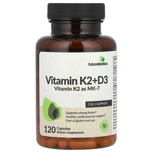 FutureBiotics �r�^�~��K2 + D3 �y iHerb �A�C�n�[�u ���� �z �t���[�`���[�o�C�I�e�B�N�X �r�^�~��D3 �r�^�~��K �r�^�~��D �r�^�~�� K2 K D �r�^�~���T�v�� �T�v�� �J�v�Z�� 120��