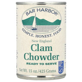 Bar Harbor クラムチャウダー 【 iHerb アイハーブ 公式 】 バーハーバー クラム チャウダー スープ シーフード 二枚貝 魚介類 ニューイングランドスタイル 食品 425g