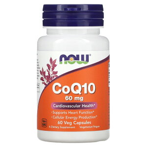 NOW Foods �R�G���U�C��Q10 �y iHerb �A�C�n�[�u ���� �z �i�E�t�[�Y CoQ10 �T�v�������g �T�v�� �A���� �A�����J�v�Z�� �x�W�J�v�Z�� 60mg 60��