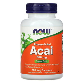 【POINT20倍★7/18 0:00〜7/26 1:59】NOW Foods アサイー 【 iHerb アイハーブ 公式 】 ナウフーズ オーガニック 有機 アサイベリー フリーズドライ スーパーフルーツ サプリメント サプリ 植物性カプセル ベジカプセル 500mg 100粒