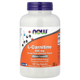 【15%OFFクーポン★5/9 20:00~5/16 01:59】NOW Foods L-カルニチン 【 iHerb アイハーブ 公式 】 ナウフーズ カルニチン カルニピュア アミノ酸 サプリメント サプリ 植物性カプセル ベジカプセル 500mg 180粒