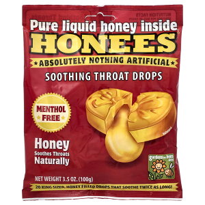 【POINT20倍★10/24 20:00〜10/27 9:59】Honees のど飴 【 iHerb アイハーブ 公式 】 ホーニーズ ドロップ あめ キャンディー のどあめ はちみつ ハニー ハチミツ 20粒