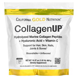 California Gold Nutrition コラーゲンアップ 【 iHerb アイハーブ 公式 】 カリフォルニア ゴールド ニュートリション 海洋性 加水分解 コラーゲン パウダー コラーゲンペプチド サプリメント 無香料 粉末 464g