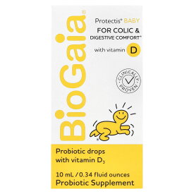 【POINT20倍★7/18 0:00〜7/26 1:59】BioGaia プロテクティス ベビー 【 iHerb アイハーブ 公式 】 バイオガイア ProTectis 赤ちゃん用 プロバイオティクス 乳酸菌 ロイテリ菌 ビタミンD ビタミンD3 サプリメント サプリ リキッド 液体 10ml
