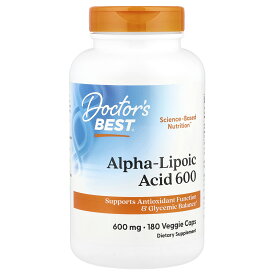 Doctor's Best アルファリポ酸 600 【 iHerb アイハーブ 公式 】 ドクターズベスト α-リポ酸 αリポ酸 ALA アルファ リポイックアシッド サプリメント サプリ ベジカプセル 600mg 180粒