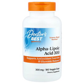 【7,000円以上購入で20%OFFクーポン★9/4 20:00~9/11 01:59】Doctor's Best アルファリポ酸 300 【 iHerb アイハーブ 公式 】 ドクターズベスト α-リポ酸 αリポ酸 ALA アルファ リポイックアシッド サプリメント サプリ ベジカプセル 300mg 180粒