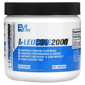 EVLution Nutrition L-ロイシン 2000 【 iHerb アイハーブ 公式 】 エボリューションニュートリション ロイシン アミノ酸 サプリメント サプリ パウダー 粉末 プレーン 2,000mg 200g