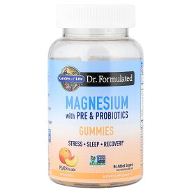 【POINT20倍★01/09 20:00〜1/16 01:59】Garden of Life マグネシウム プレバイオティクス & プロバイオティクス 配合 【 iHerb アイハーブ 公式 】 ガーデンオブライフ ドクターフォーミュレイテッド ミネラル 枯草菌 オリゴ糖 サプリ グミ ピーチ味 60粒