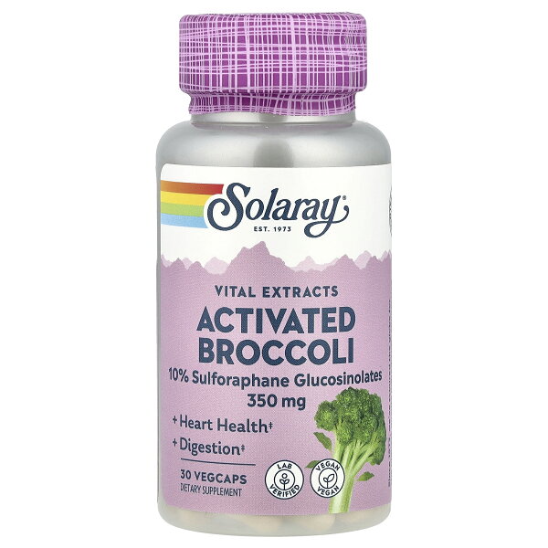 【7,000円以上購入で20%OFFクーポン★9/4 20:00~9/11 01:59】Solaray ブロッコリーエキス 【 iHerb アイハーブ 公式 】 ソラレー ブロッコリー 種子 エキス スプラウト スルフォラファン グルコシノレート 活性化 アクティブ バイタル サプリ ベジカプセル 350mg 30粒