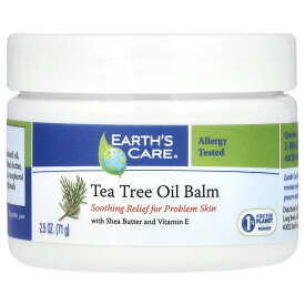 【15%OFFクーポン★8/4 20:00~8/11 01:59】Earth's Care ティーツリーオイル バーム 【 iHerb アイハーブ 公式 】 アースズケア アースケア スキンケアバーム ティーツリー アーモンド シアバター ビタミンE ローズマリー 71g