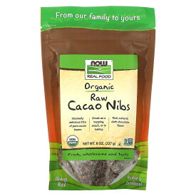 NOW Foods カカオニブ オーガニック 【 iHerb アイハーブ 公式 】 ナウフーズ リアルフード 有機 カカオ チョコレート チップ ココア チョコ ダーク スーパーフード 食品 227g