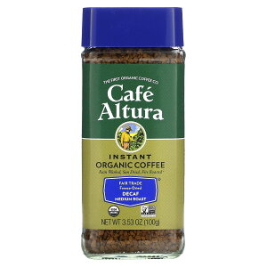 Cafe Altura インスタントコーヒー デカフェ オーガニック 【 iHerb アイハーブ 公式 】 カフェアルツラ 有機 コーヒー アラビカ豆 アラビカコーヒー フリーズドライ カフェインフリー ミディア