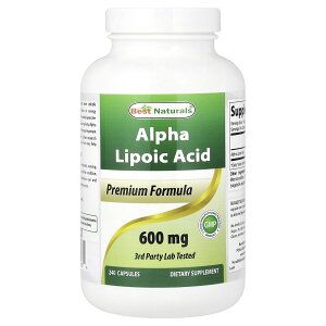 �y15%OFF�N�[�|����7/4 20:00~7/11 01:59�zBest Naturals �A���t�@���|�_ �y iHerb �A�C�n�[�u ���� �z �x�X�g�i�`�������Y ��-���|�_ ALA �v���~�A�� �t�H�[�~���� �T�v�������g �T�v�� �J�v�Z�� 600mg 240��